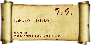 Takaró Ildikó névjegykártya